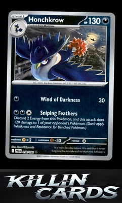 Reverse Holofoil Honchkrow 058/094 Pokemon Uncommon ME02: Phantasmal Flames Card
