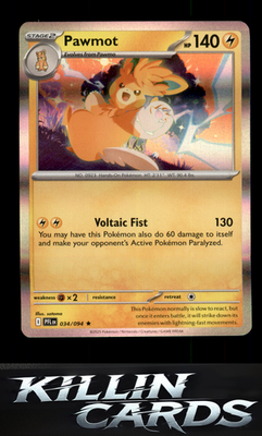 Pawmot 034/094 Pokemon Rare ME02: Phantasmal Flames Card NM