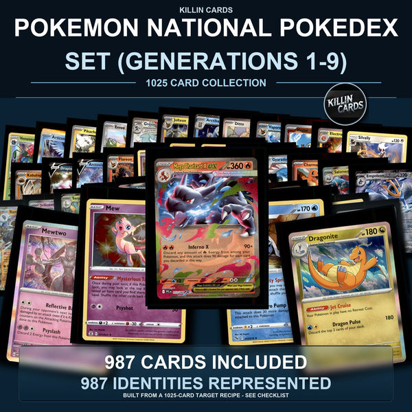 Pokemon TCG Pokemon National Pokedex Set (Generations 1-9) 987 Cards Collection