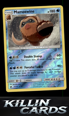 Reverse Holofoil Mamoswine 21/111 Pokemon Rare SM - Crimson Invasion Card NM
