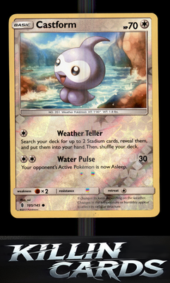 Reverse Holofoil Castform 105/145 Pokemon Common SM - Guardians Rising Card NM