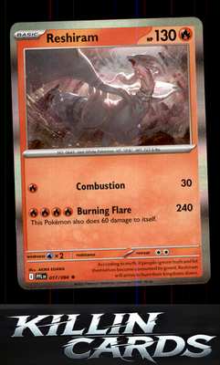 Reshiram 017/094 Pokemon Rare ME02: Phantasmal Flames Card NM