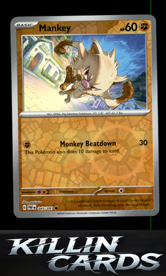 Reverse Holofoil Mankey - 045/091 045/091 Pokemon Common SV: Paldean Fates Card
