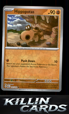 Reverse Holofoil Hippopotas 105/182 Pokemon Common SV10: Destined Rivals Card NM