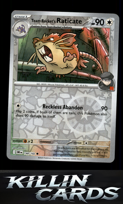 Reverse Holofoil Team Rocket's Raticate - 148/182 148/182 Pokemon Common SV10: D