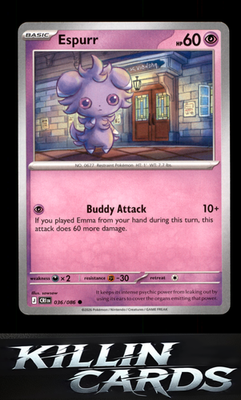 Espurr 036/086 Pokemon Common ME04: Chaos Rising Card NM