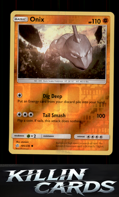 Reverse Holofoil Onix 105/236 Pokemon Common SM - Cosmic Eclipse Card NM