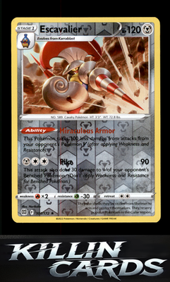 Reverse Holofoil Escavalier 101/172 Pokemon Rare SWSH09: Brilliant Stars Card NM