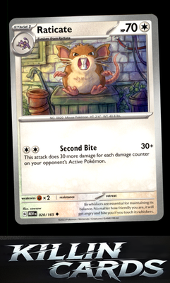 Raticate 020/165 Pokemon Uncommon SV: Scarlet & Violet 151 Card NM
