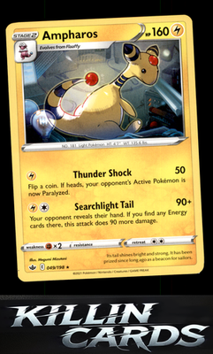 Ampharos 049/198 Pokemon Rare SWSH06: Chilling Reign Card NM