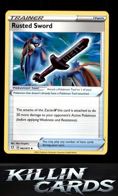 Rusted Sword 062/072 Pokemon Uncommon Shining Fates Card NM
