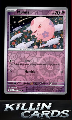 Reverse Holofoil Munna 035/086 Pokemon Common SV: Black Bolt Card NM