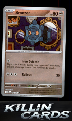 Reverse Holofoil Bronzor 071/094 Pokemon Common ME02: Phantasmal Flames Card NM