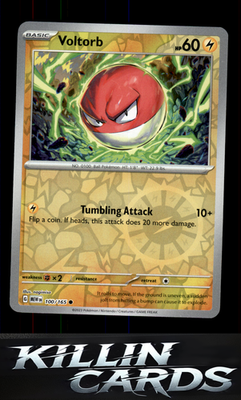 Reverse Holofoil Voltorb 100/165 Pokemon Common SV: Scarlet & Violet 151 Card NM