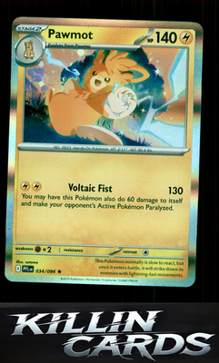 Pawmot 034/094 Pokemon Rare ME02: Phantasmal Flames Card NM