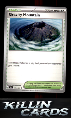 Gravity Mountain 177/191 Pokemon Uncommon SV08: Surging Sparks Card NM