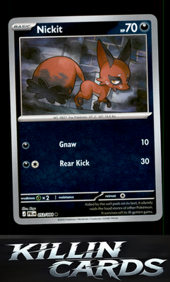 Reverse Holofoil Nickit 053/084 Pokemon Common ME05: Pitch Black Card NM