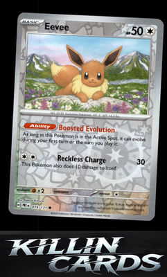 Reverse Holofoil Eevee 074/131 Pokemon Common SV: Prismatic Evolutions Card NM