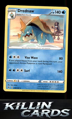 Drednaw 039/185 Pokemon Rare SWSH04: Vivid Voltage Card NM