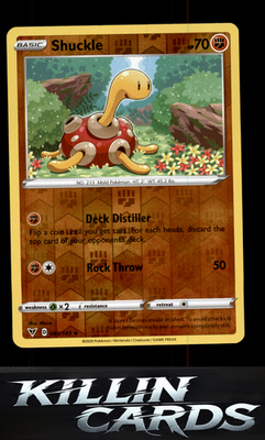 Reverse Holofoil Shuckle 085/185 Pokemon Uncommon SWSH04: Vivid Voltage Card LP