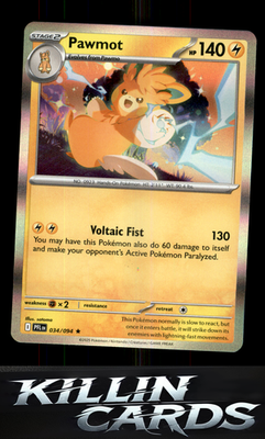Pawmot 034/094 Pokemon Rare ME02: Phantasmal Flames Card NM