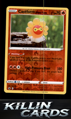Reverse Holofoil Castform Sunny Form 022/198 Pokemon Common SWSH06: Chilling Rei