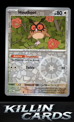 Reverse Holofoil Hoothoot 077/131 Pokemon Common SV: Prismatic Evolutions Card N