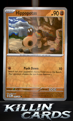 Reverse Holofoil Hippopotas 105/182 Pokemon Common SV10: Destined Rivals Card NM
