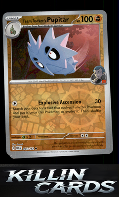 Reverse Holofoil Team Rocket's Pupitar 095/182 Pokemon Common SV10: Destined Riv