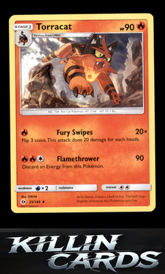 Torracat 25/149 Pokemon Uncommon SM Base Set Card NM
