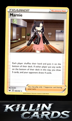 Marnie 169/202 Pokemon Holo Rare SWSH01: Sword & Shield Base Set Card NM