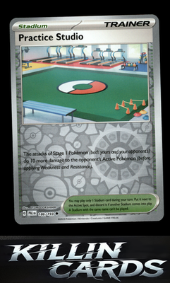 Reverse Holofoil Practice Studio 186/193 Pokemon Uncommon SV02: Paldea Evolved C