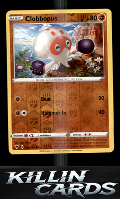 Reverse Holofoil Clobbopus 100/185 Pokemon Common SWSH04: Vivid Voltage Card NM