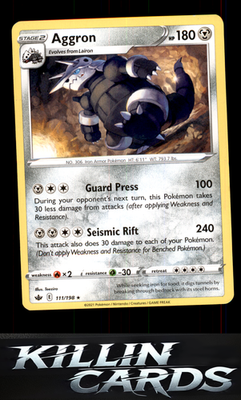 Aggron 111/198 Pokemon Rare SWSH06: Chilling Reign Card NM