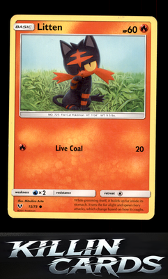 Litten 15/73 Pokemon Common Shining Legends Card NM