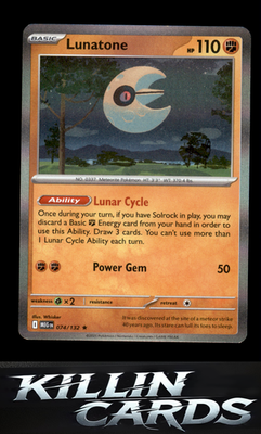 Lunatone 074/132 Pokemon Rare ME01: Mega Evolution Card NM