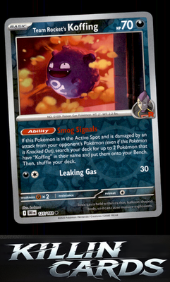 Reverse Holofoil Team Rocket's Koffing 125/182 Pokemon Common SV10: Destined Riv