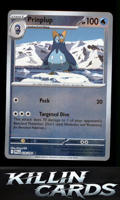 Reverse Holofoil Prinplup 028/094 Pokemon Common ME02: Phantasmal Flames Card NM