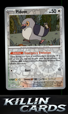 Reverse Holofoil Pidove 133/162 Pokemon Common SV05: Temporal Forces Card NM