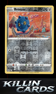 Reverse Holofoil Bronzor 125/196 Pokemon Common SWSH11: Lost Origin Card NM