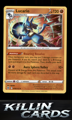 Lucario 079/172 Pokemon Holo Rare SWSH09: Brilliant Stars Card NM