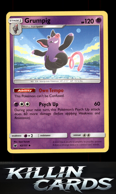 Grumpig 42/111 Pokemon Uncommon SM - Crimson Invasion Card LP