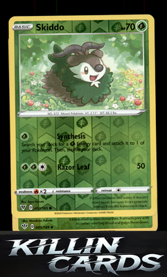 Reverse Holofoil Skiddo 017/185 Pokemon Common SWSH04: Vivid Voltage Card NM