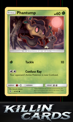 Phantump 6/145 Pokemon Common SM - Guardians Rising Card NM
