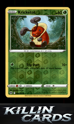 Reverse Holofoil Kricketot 009/189 Pokemon Common SWSH10: Astral Radiance Card N