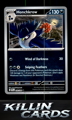 Reverse Holofoil Honchkrow 058/094 Pokemon Uncommon ME02: Phantasmal Flames Card