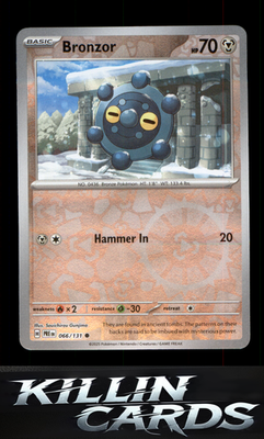 Reverse Holofoil Bronzor 066/131 Pokemon Common SV: Prismatic Evolutions Card NM