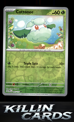Reverse Holofoil Cottonee 007/131 Pokemon Common SV: Prismatic Evolutions Card N