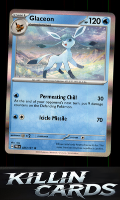 Glaceon 025/131 Pokemon Rare SV: Prismatic Evolutions Card NM
