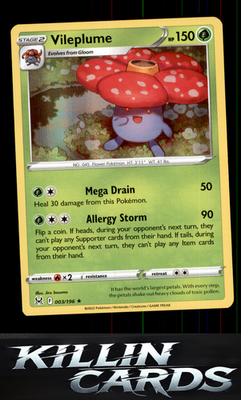 Vileplume 003/196 Pokemon Holo Rare SWSH11: Lost Origin Card NM